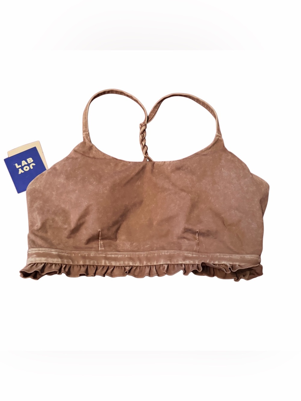 JoyLab Brown Ruffle-Trim Bralette , size XL